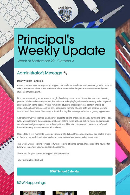 Principal's Weekly Update