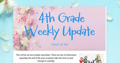 4th Grade Weekly Update