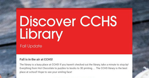 Discover CCHS Library