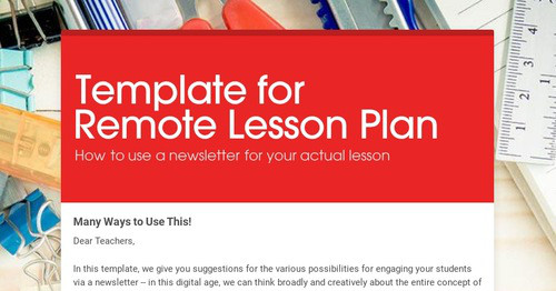 Template for Remote Lesson Plan | Smore Newsletters