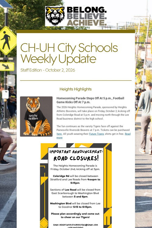 CH-UH City Schools Weekly Update