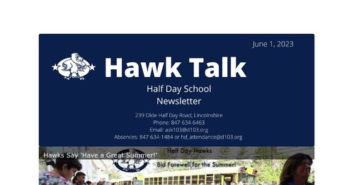 half day school notice for parents sample