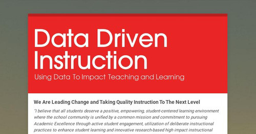 Data Driven Instruction | Smore Newsletters
