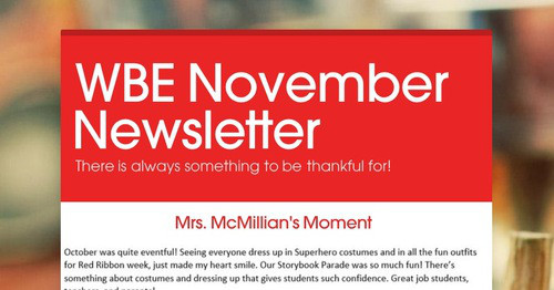 WBE November Newsletter