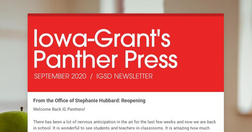 Iowa-Grant's Panther Press | Smore Newsletters