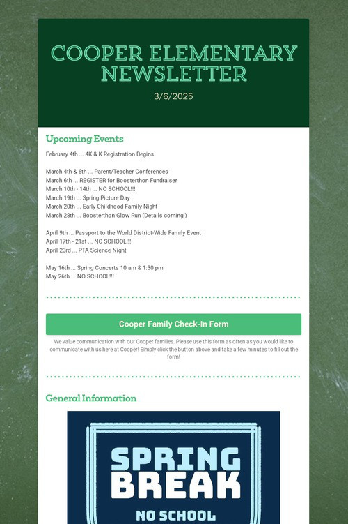 Cooper Elementary Newsletter