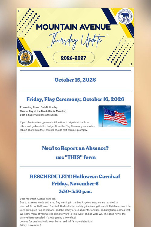 Mountain Avenue Thursday Update