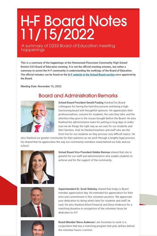 H-F Board Notes 11/15/2022