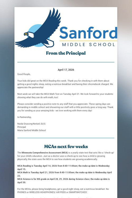 Sanford Family Newsletter Logo