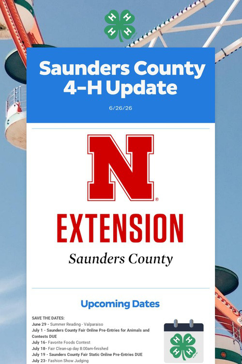 Saunders County 4-H Update