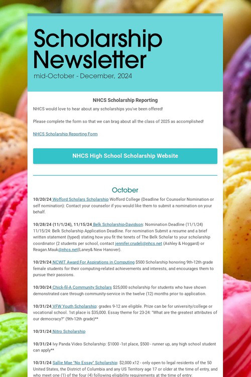 Scholarship Newsletter