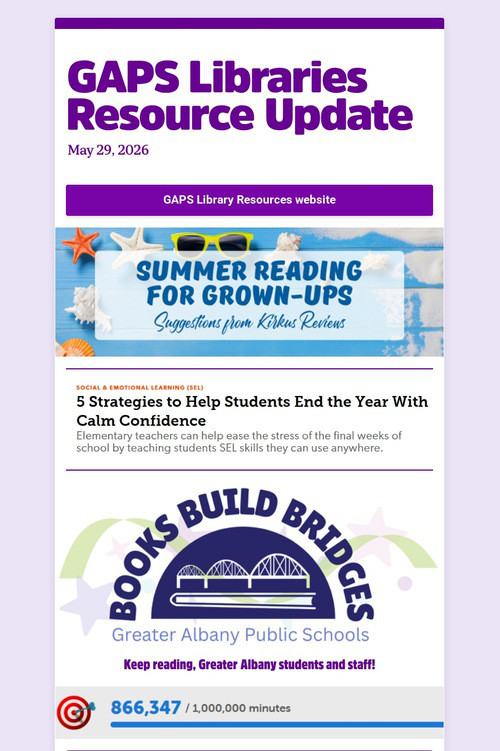 GAPS Libraries Resource Update