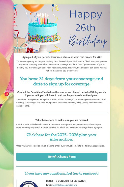 Turning 26?