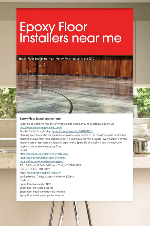 Epoxy Floor Installers near me