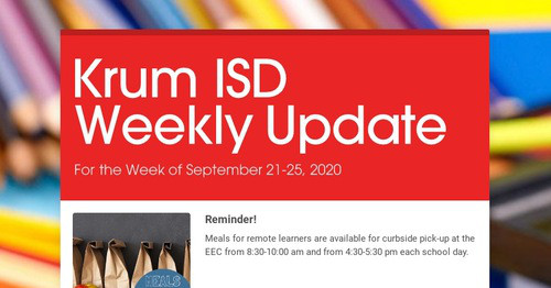 Krum ISD Weekly Update | Smore Newsletters