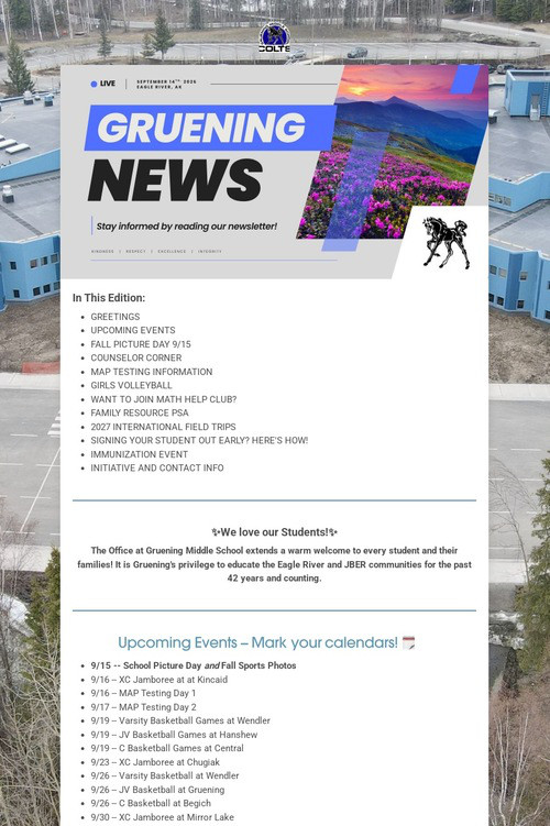 Gruening News: 26/27