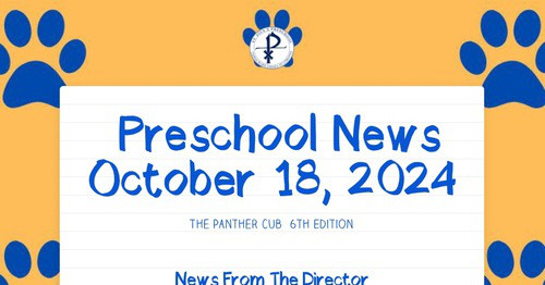 Preschool News October 18, 2024