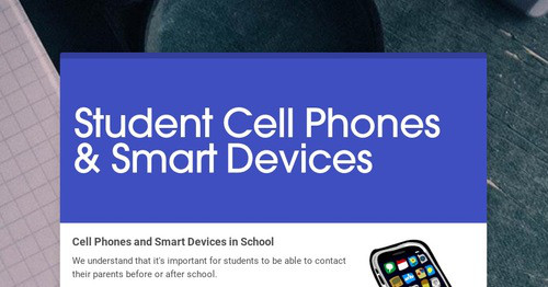 Student Cell Phones & Smart Devices