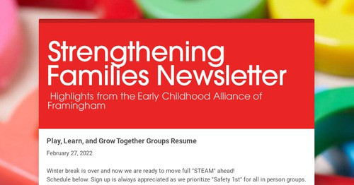 Strengthening Families Newsletter
