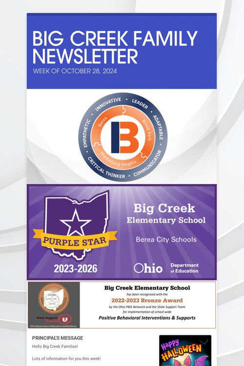 BIG CREEK FAMILY NEWSLETTER