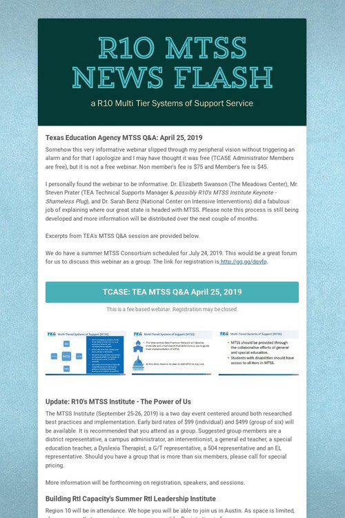 R10 MTSS News Flash