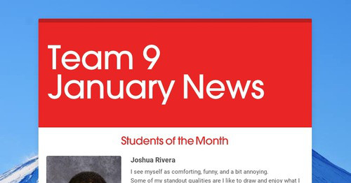 Team 9 January News