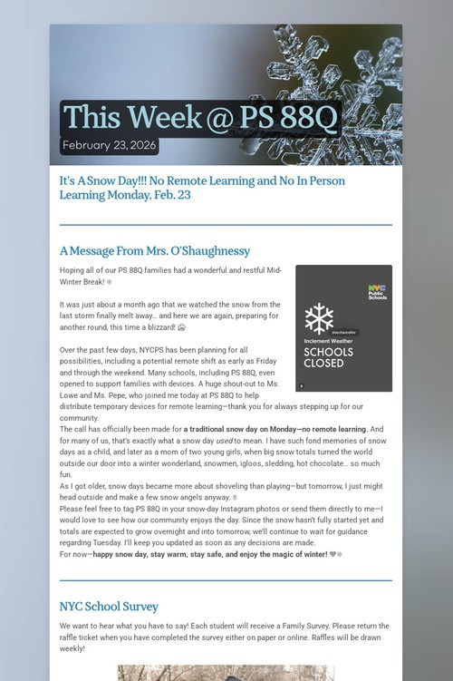 This Week @ PS 88Q
