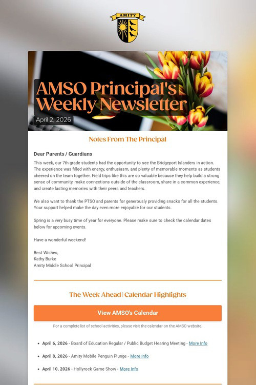 AMSO Principal's Weekly Newsletter