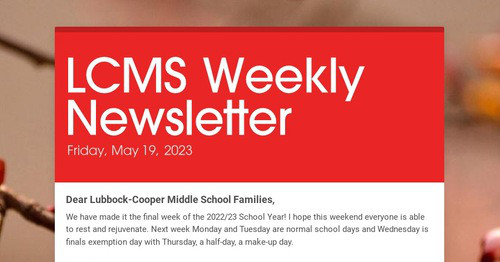 LCMS Weekly Newsletter | Smore Newsletters For Education