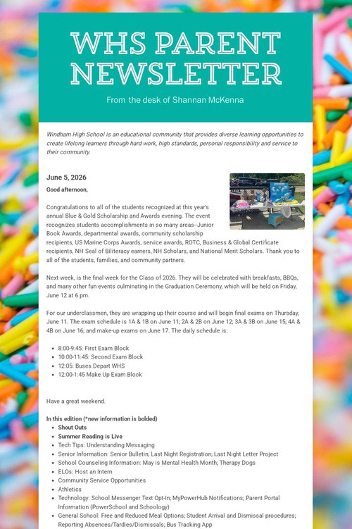 WHS Parent Newsletter