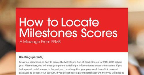 How to Locate Milestones Scores | Smore Newsletters image.