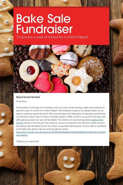 Bake Sale Fundraiser