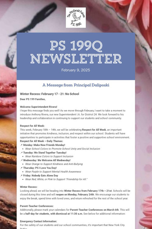 PS 199Q Newsletter