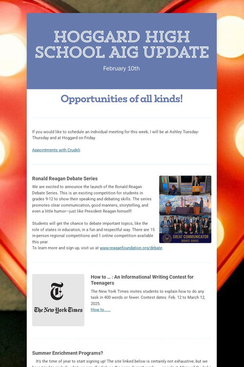 Hoggard High School AIG Update