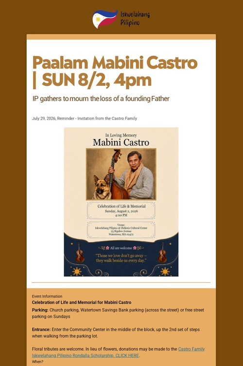 Paalam Mabini Castro | SUN 8/2, 4pm