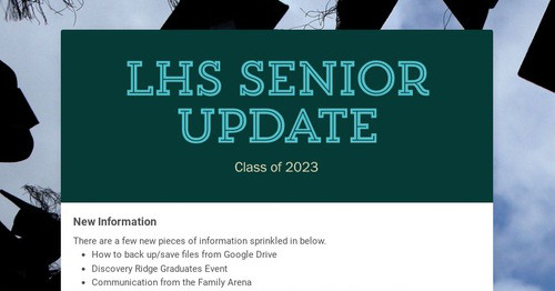 LHS Senior Update