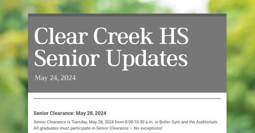 Clear Creek HS Senior Updates