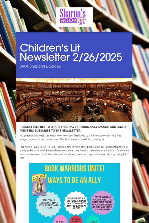 Children's Lit Newsletter 2/26/2025