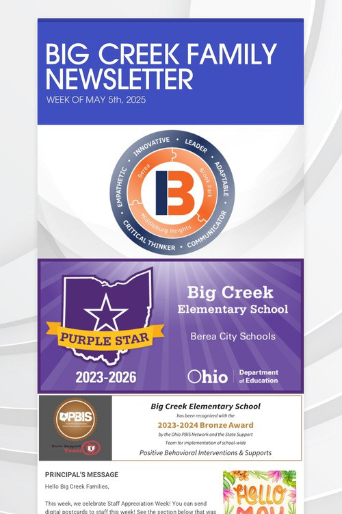 BIG CREEK FAMILY NEWSLETTER