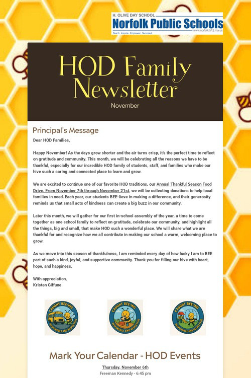 HOD Family Newsletter