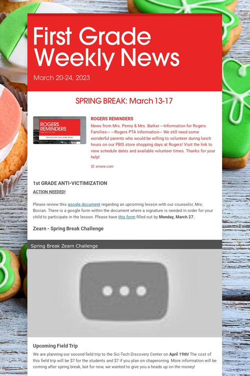 First Grade Weekly News