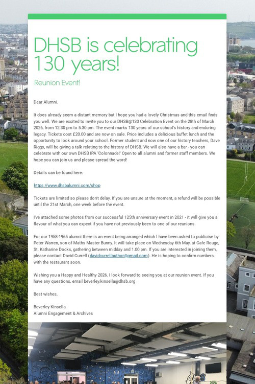 DHSB is celebrating 130 years!