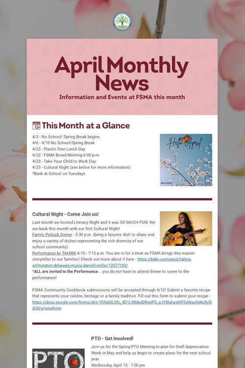 April Monthly News