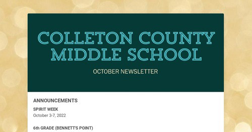 COLLETON COUNTY MIDDLE SCHOOL | Smore Newsletters