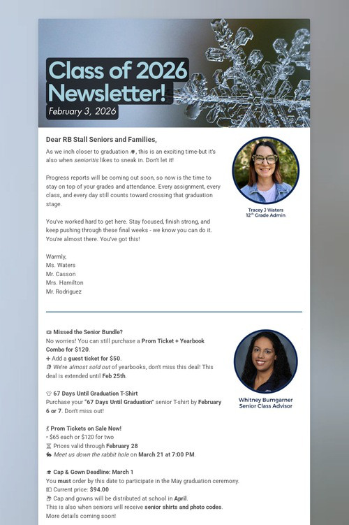 Class of 2026 Newsletter!