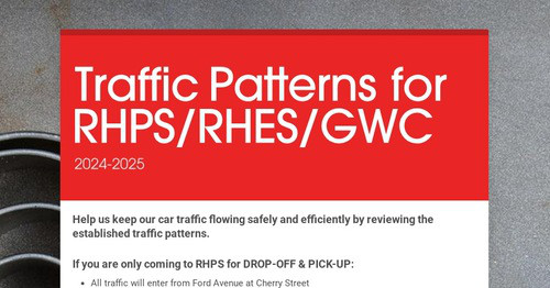 Traffic Patterns for RHPS/RHES/GWC