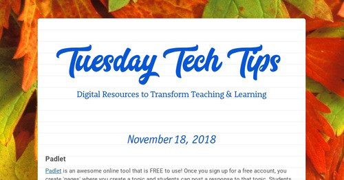 Tuesday Tech Tips