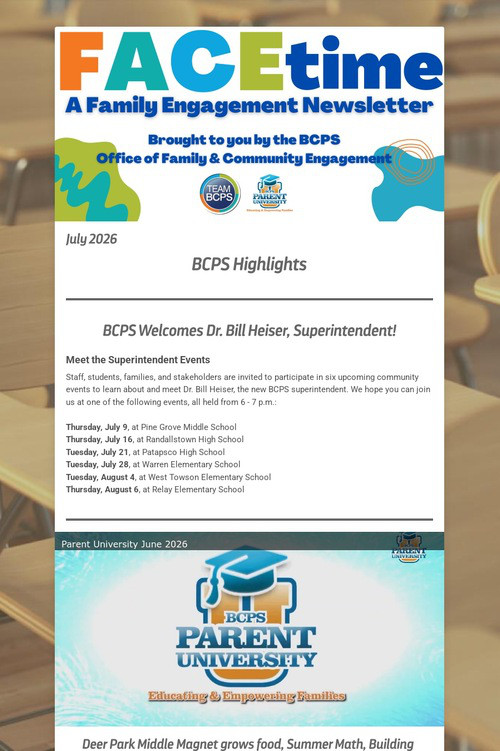 FACEtime Newsletter