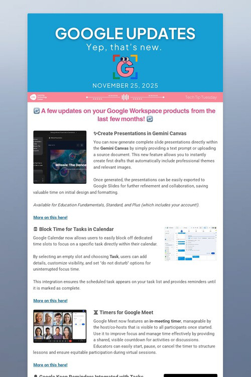 Google Updates