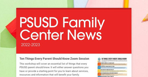 PSUSD Family Center News